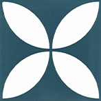 White and blue cement tiles
